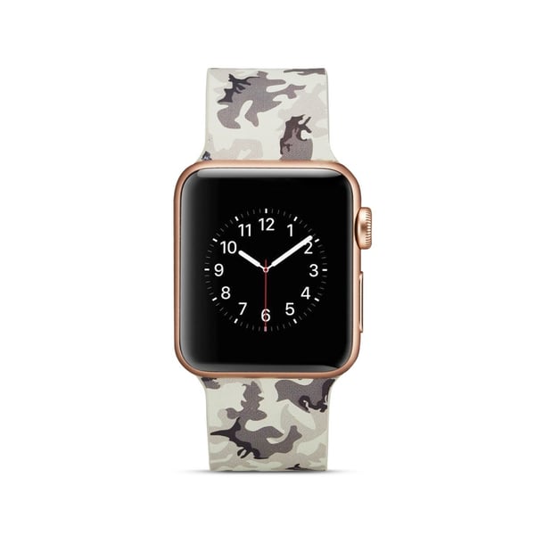 Silikon klokkerem til Apple Watch 4 44mm, 3/2/1 42mm - grå kamuflasje
