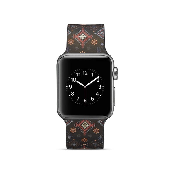 Silikon klokkerem til Apple Watch 4 44mm, 3/2/1 42mm - Blomster
