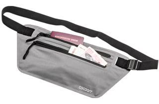 COCOON SECRET WAIST WALLET Grey, reseplånbok midjeväska