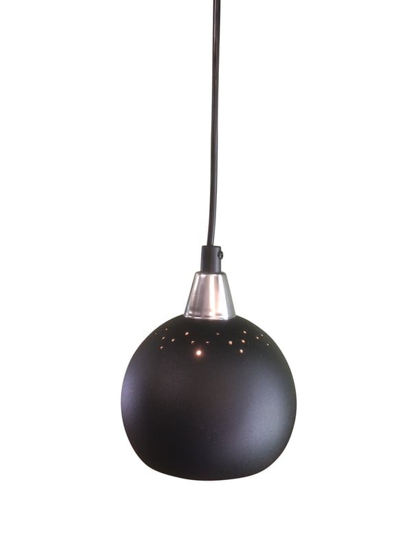 Vindueslampe Klotet Sort Perforeret. Eklunds Metall