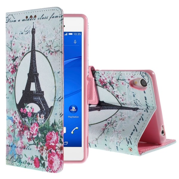 Sony Xperia Z3 Eiffeltårnet & Blomster Lommebok - deksel