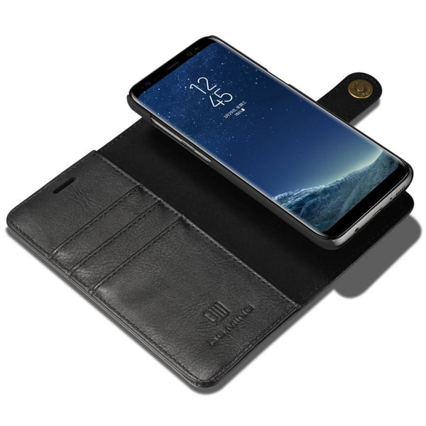 DG.MING Samsung Galaxy S8 Split Läder Lompakkokotelo - Musta