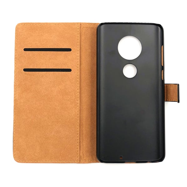 Plånboksfodral Äkta Skinn Moto G7 Plus
