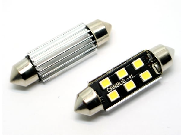 Canbus C5W 41mm 42mm LED-diodilamppu 6000K 2 kpl 12 V Festoon