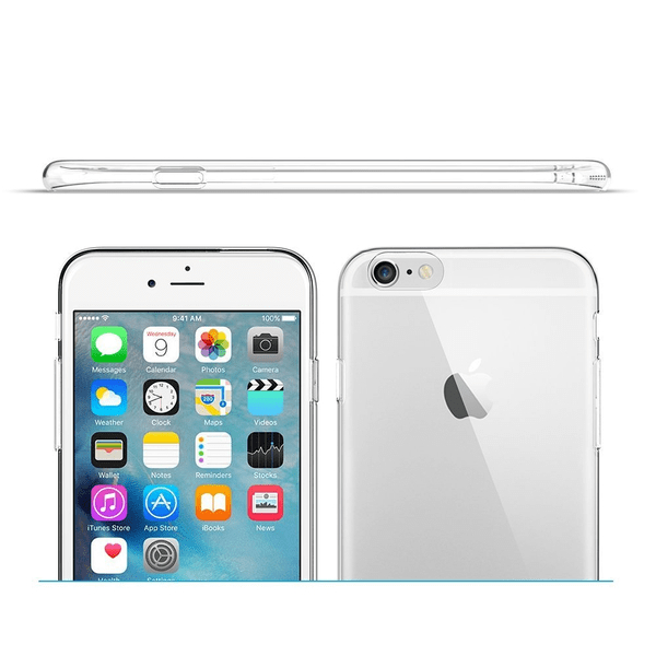 2-PACK Transparent Silikon TPU-Skal till iPhone 6/6S
