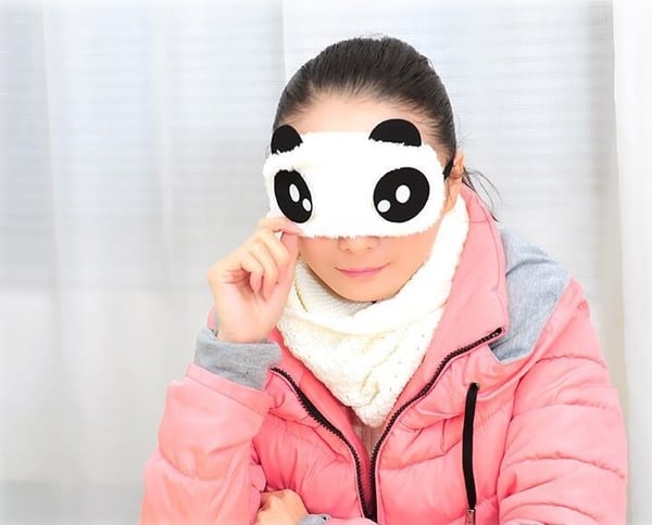 Uskyldig Panda, Fluffy Sovemaske for reiser og avslapping