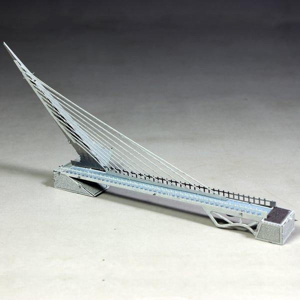 3D Metal Puslespil - Berømte bygninger - Sundial Bridge - farve