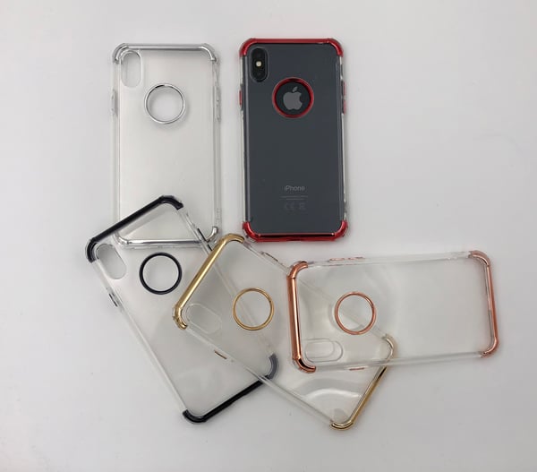 Extra tåligt design silikonskal | färgade kanter iPhone X/XS