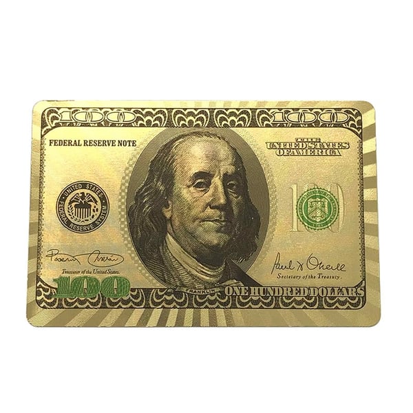 Spillekort - Kortstokk med 24K Gullbelegg, USD
