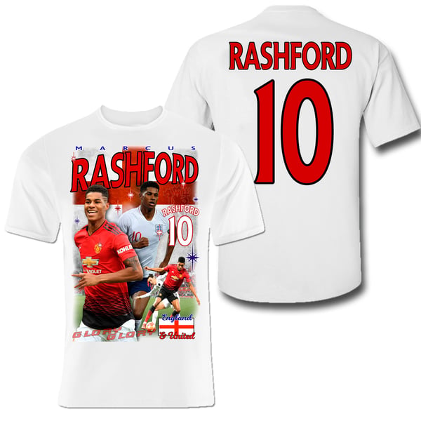 Rashford Man. Utd spelare t-shirt - polyester sportströja 10