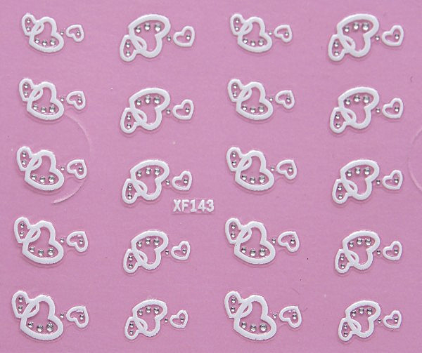 10st ark vita nageldekorationer blommor stickers