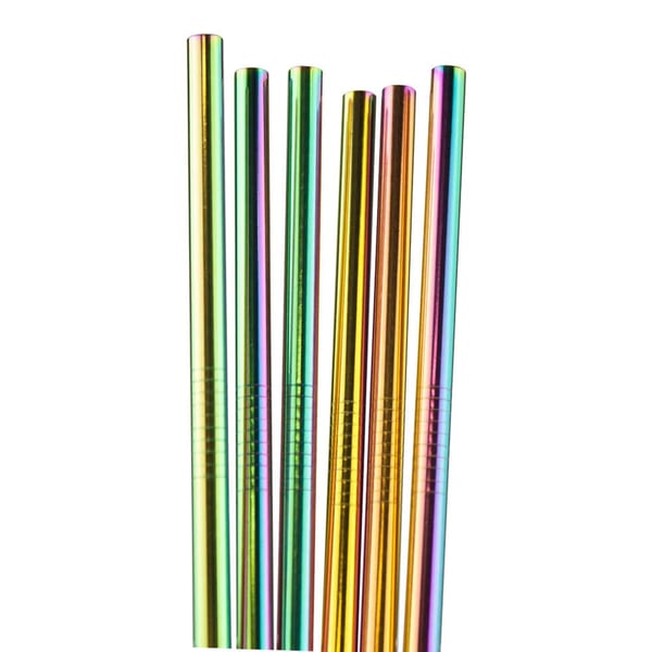 6x Suora Metallipillit - Sateenkaari