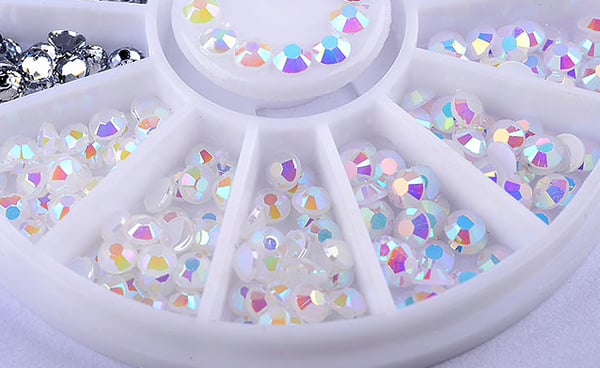 Rhinestone 2mm - Rosa, hvit, sølv