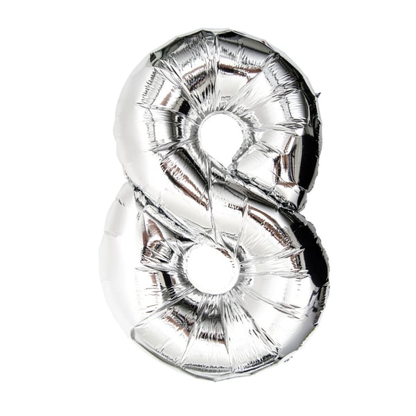 Ilmapallo Kuva 75cm hopea numero 7