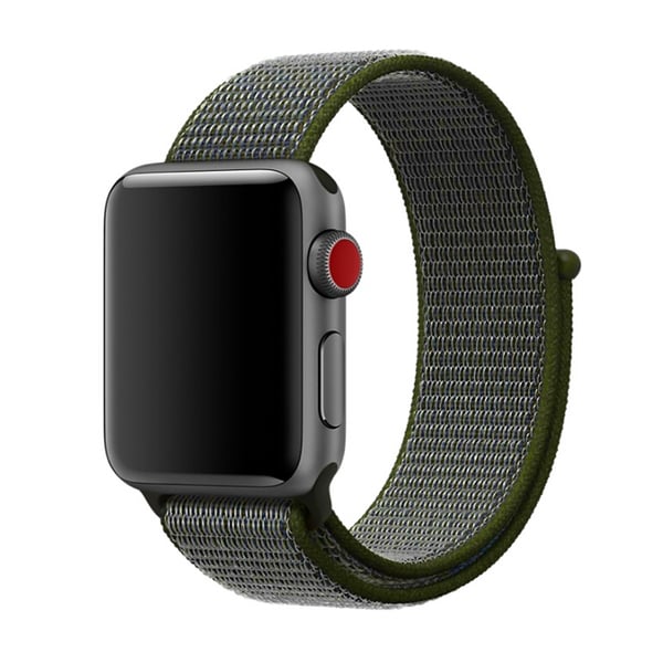 Til Apple Watch 38mm Nylon Loop med velcro lukning Olivengrøn