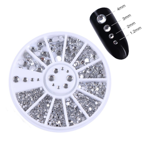 Rhinestone 4 størrelser - Silver Clear