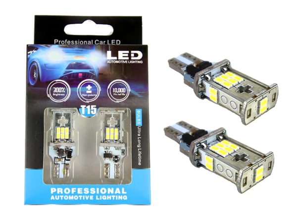 T15 W16W 921 912 906 backljus LED m 18st 3020smd chip 6000K, 2st.