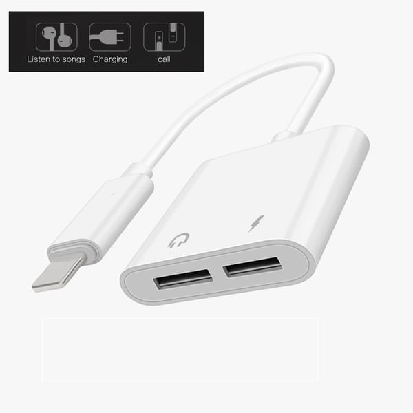 2 in 1 Lightning Adapter / splitter iPhone 7/8/X