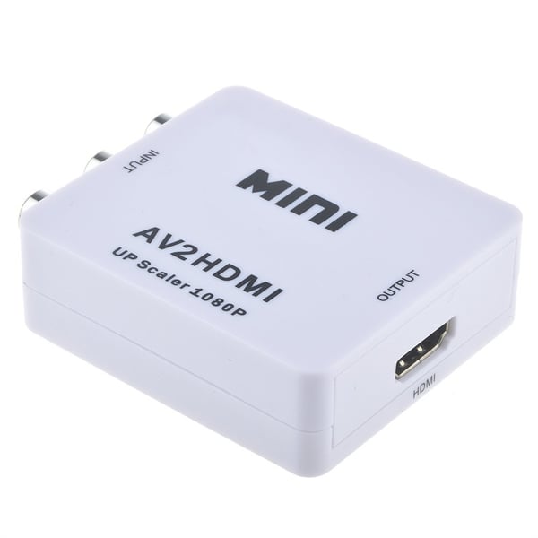 AV til 1080p HDMI Adapter - (3x RCA) NTSC / PAL Kompatibel