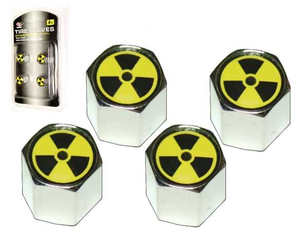 Ventilhattar Radioaktivitet, 4-pack styling, fint set kromfärgade Ventilhattar Radioaktivitet, 4-pack styling, fint set kromfärgade