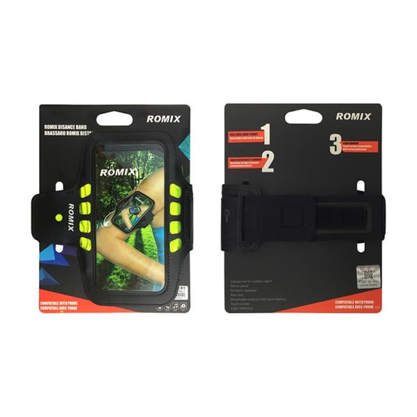 ROMIX Sport Armbånd til iPhone 6 med LED - lampe - SVART