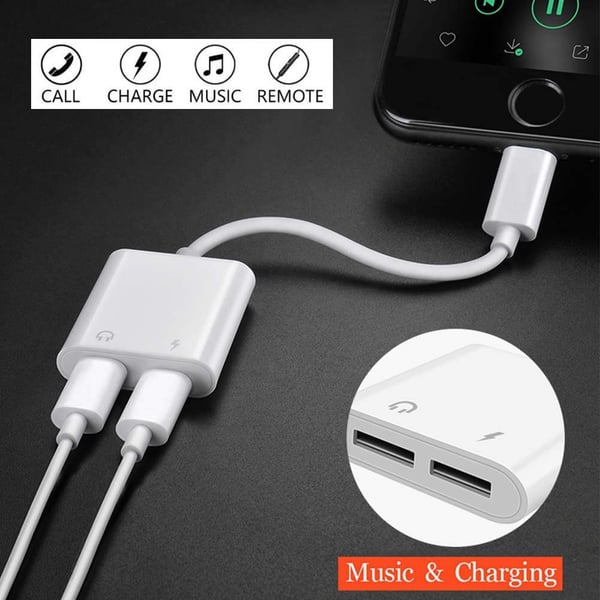 2 in 1 Lightning Adapter / splitter iPhone 7/8/X
