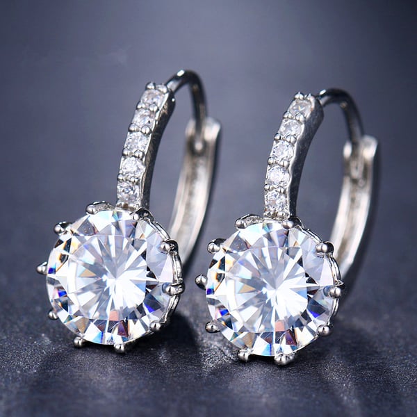 Øreringe - Mousserende ringe diamant Sølv / Guld