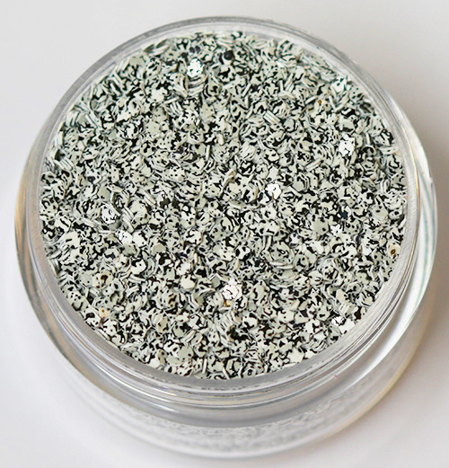 Negleglitter - Hexagon - Tofarvet sort/beige - 8ml - Glitter