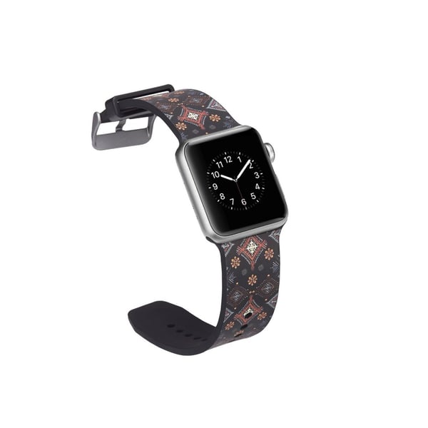 Silikon klokkerem til Apple Watch 4 44mm, 3/2/1 42mm - Blomster