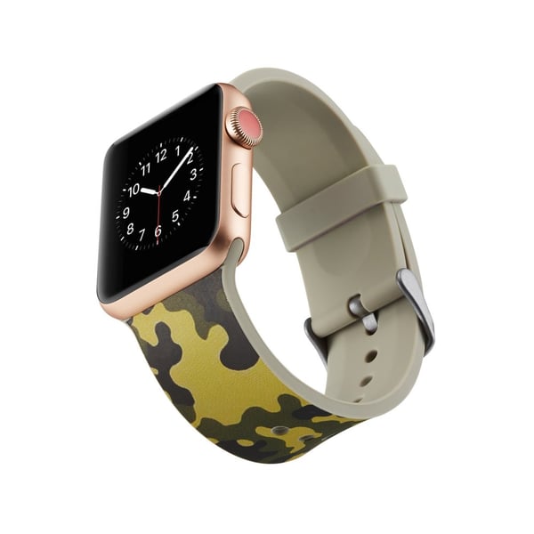 Silikone urrem til Apple Watch 4 44mm, Series 3 / 2 / 1 42mm - Army Green Ca
