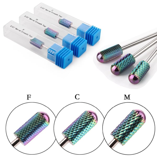 Bits for elektrisk fil - 3 størrelser - Avrundet - Bor