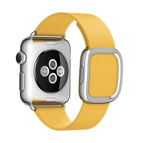 Moderne Sølvspænde Læderarmbånd til Apple Watch 42mm