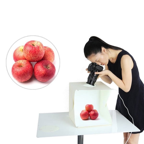 Bærbart fotostudio med USB-drevet LED-belysning