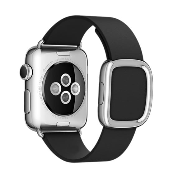 Moderne Sølvspænde Læderarmbånd til Apple Watch 42mm