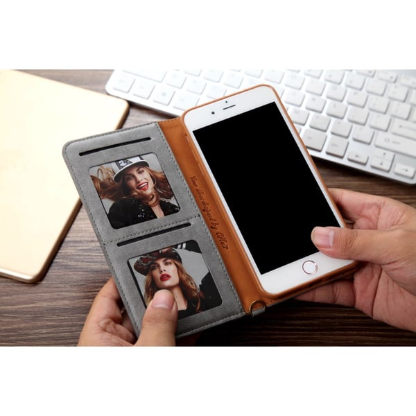 CMAI2 Litchi Lommebok - cover til iPhone 7 Plus - Grå