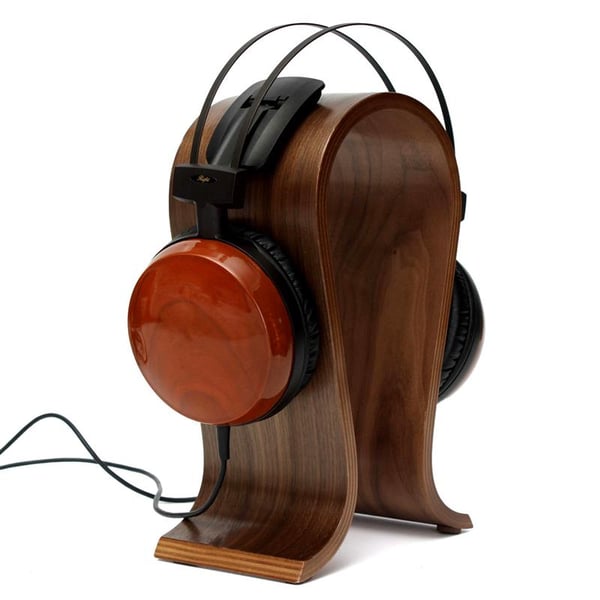 Universal headset rack lavet af ægte træ i flere lag