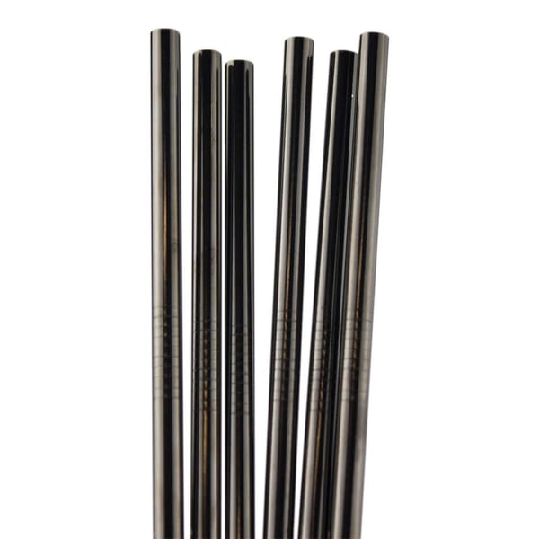6x Suora Metallipillit - Musta