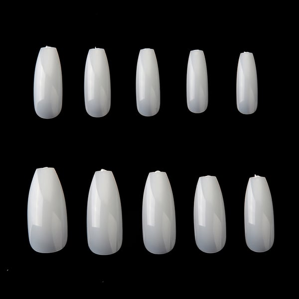 500 kynsilakkaa ballerina milk white tekokynnet akryylikärjet