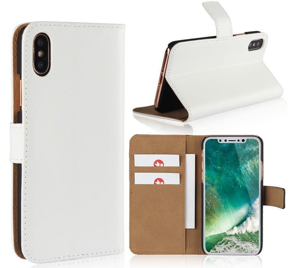 SKALO iPhone X/XS Plånboksfodral Äkta Skinn