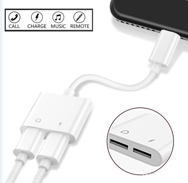 2 in 1 Lightning Adapter / splitter iPhone 7/8/X
