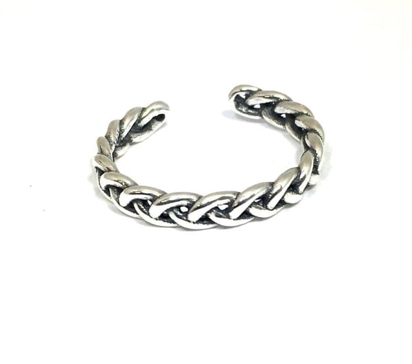 Äkta silverring, S925 - vacker fläta