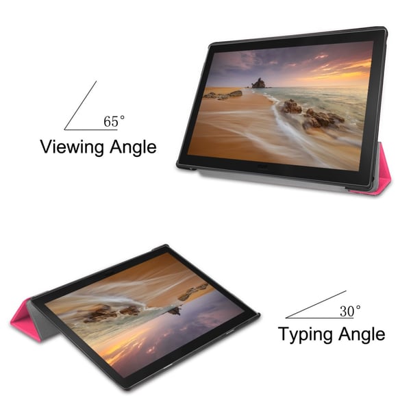 Tredobbelt standcover til Lenovo Tab E10 - Rose