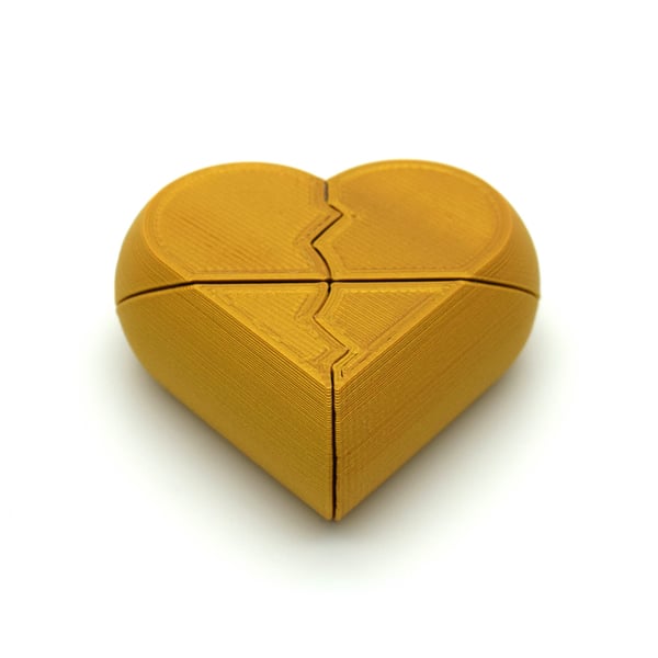 Hjärtformad hemlig smyckenhållare Guld Transformerbar