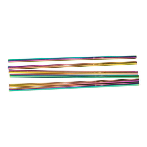 6x Suora Metallipillit - Sateenkaari