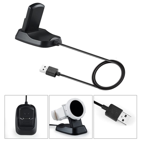 2 i 1 USB-opladerholder Dock Stand Adapter til Ticwatch E / Ticwatch S med 1m