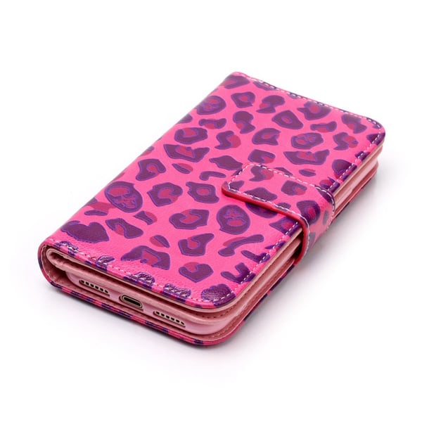 Lompakkokotelo 9 korttipaikalla iPhone XS Maxille - Ruusuleopardi