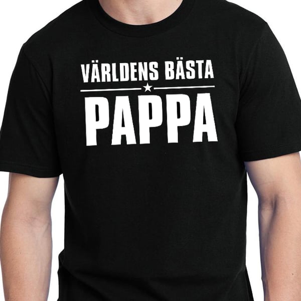 Svart T-shirt med design - Världens bästa pappa