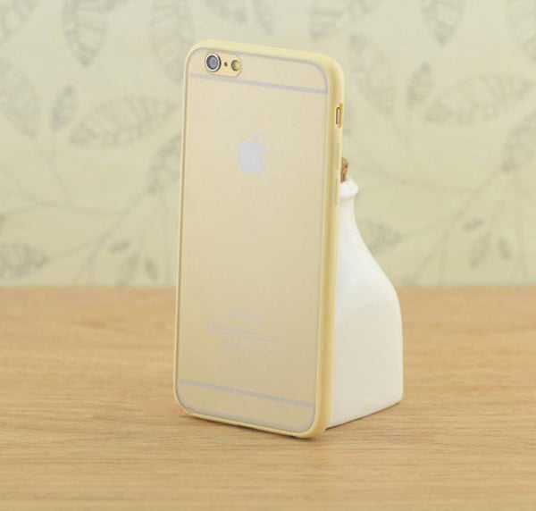 Transparent frostat skal med färgad ram iPhone 6/6S Plus