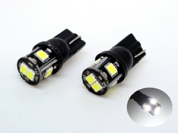 T10 w5w 24V, LED med 6st 2835SMD 6000k chip, 24 volt, 2-pack