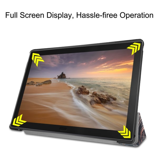Mønstertryk Tredobbelt Stand Cover Lenovo Tab E10 - Engelske Tegn